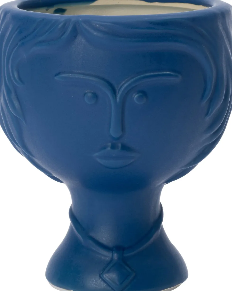 Intratuin bloempot op voet Norell blauw D 10,5 H 12 cm
