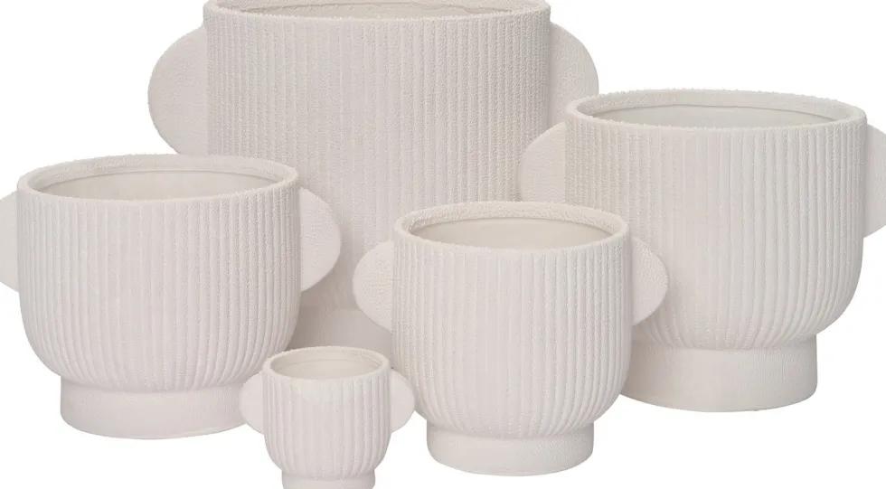 Intratuin bloempot op voet Pierre wit 10 x 7 x 7 cm