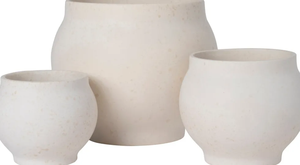 Intratuin bloempot op voet Stone wit D 12,5 H 14 cm