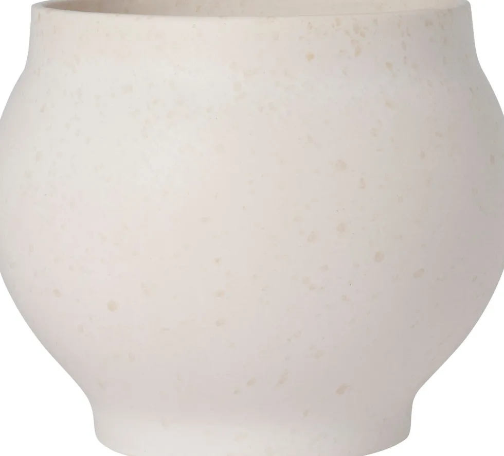 Intratuin bloempot op voet Stone wit D 12,5 H 14 cm