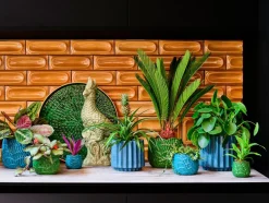 Intratuin bloempot op voet Stijn blauw D 17 H 16 cm