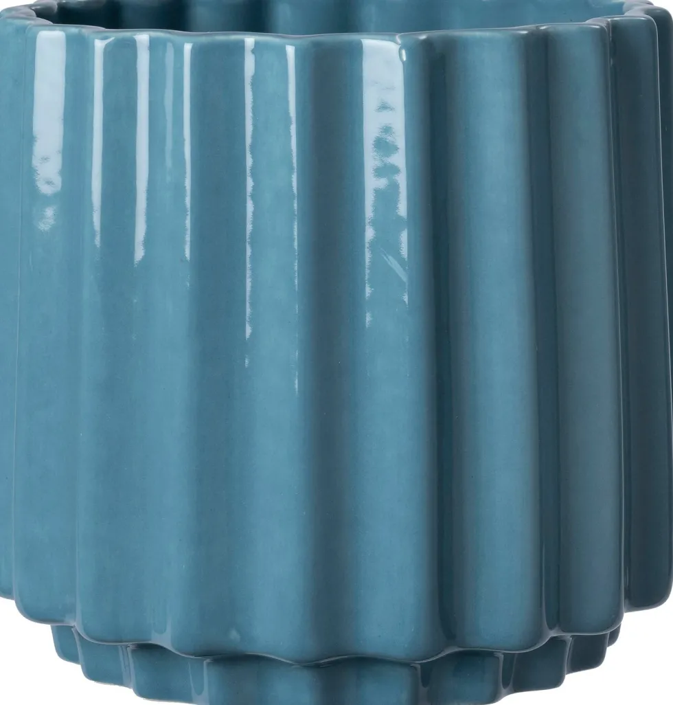 Intratuin bloempot op voet Stijn blauw D 15 H 14 cm