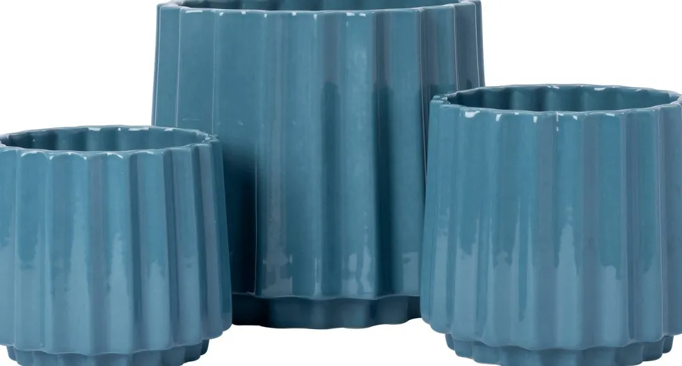 Intratuin bloempot op voet Stijn blauw D 24 H 22 cm