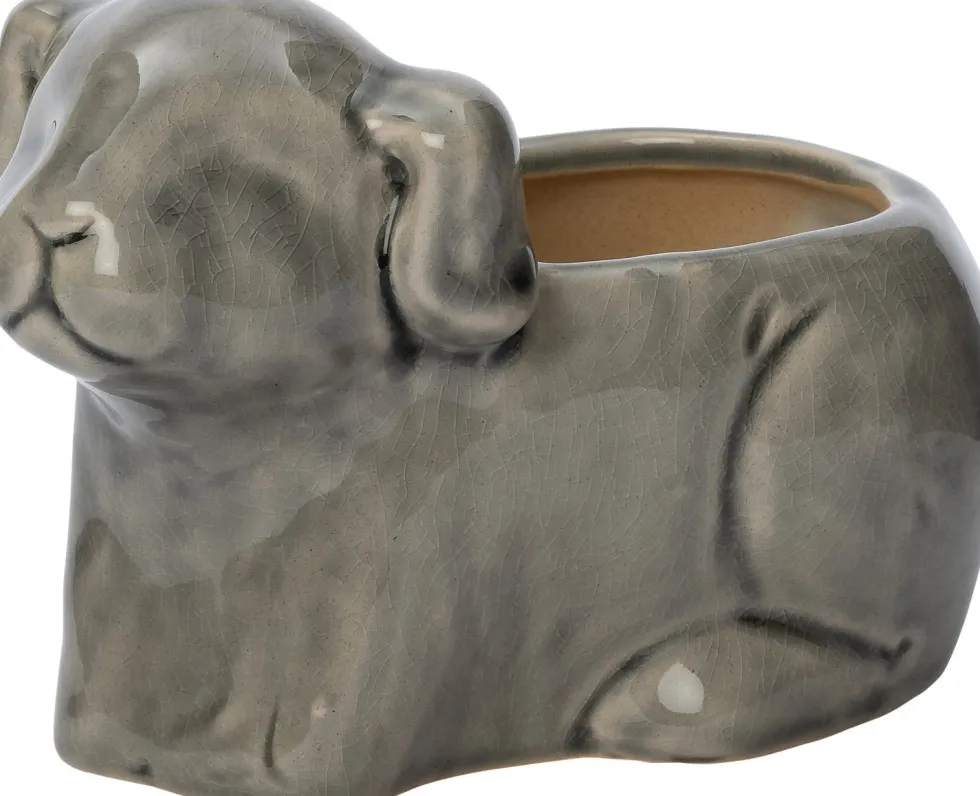 Intratuin bloempot Puppy grijs 16 x 11 x 10,5 cm