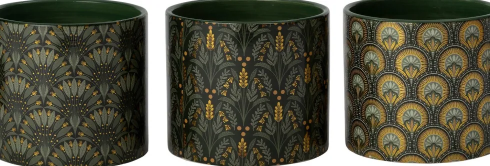 Intratuin bloempot Raylen groen / goud D 13 H 11 cm