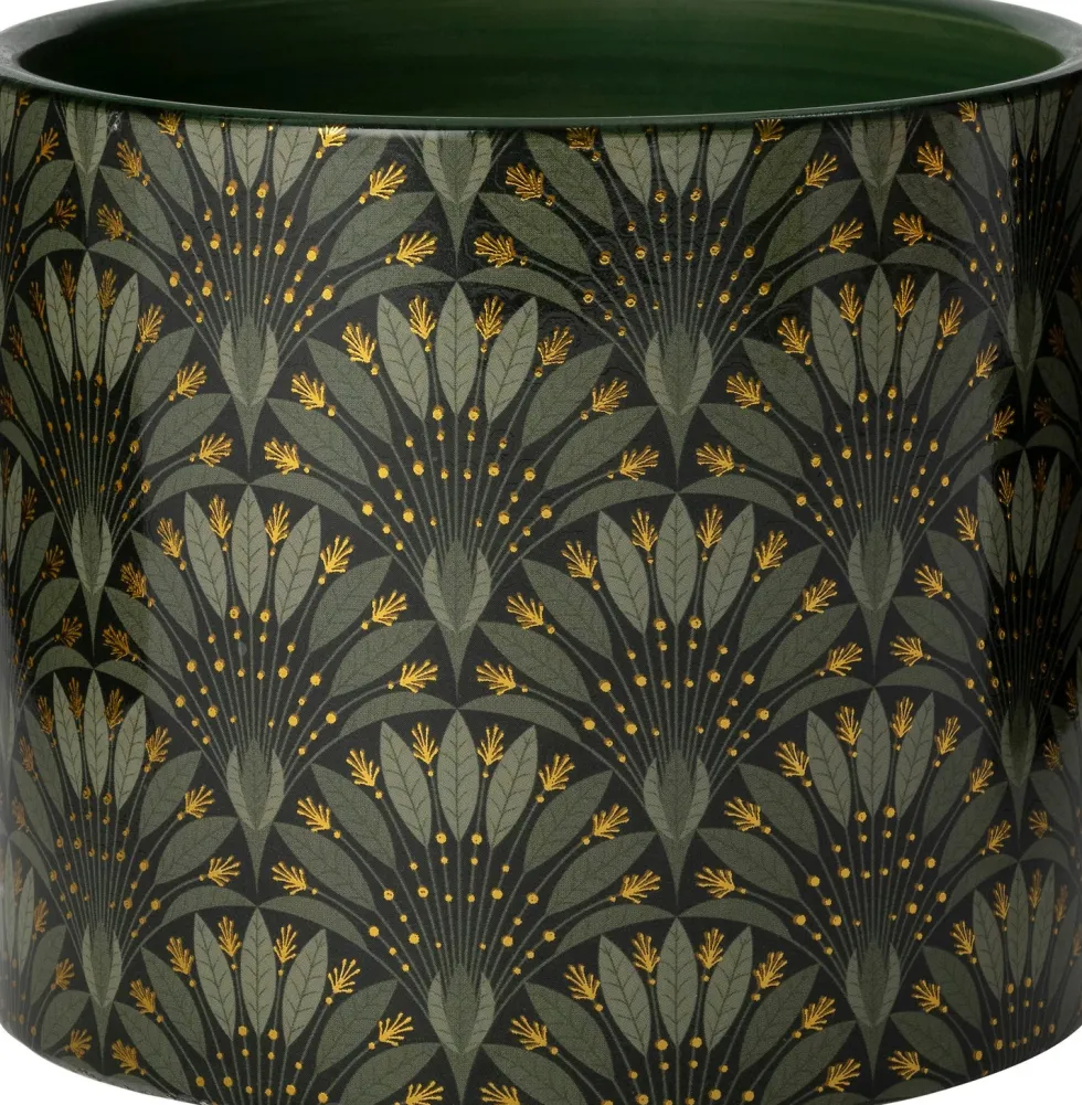 Intratuin bloempot Raylen groen / goud D 13 H 11 cm