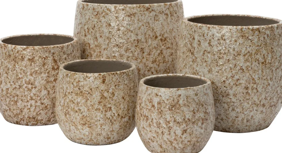 Intratuin bloempot Rida wit / bruin D 18 H 16 cm