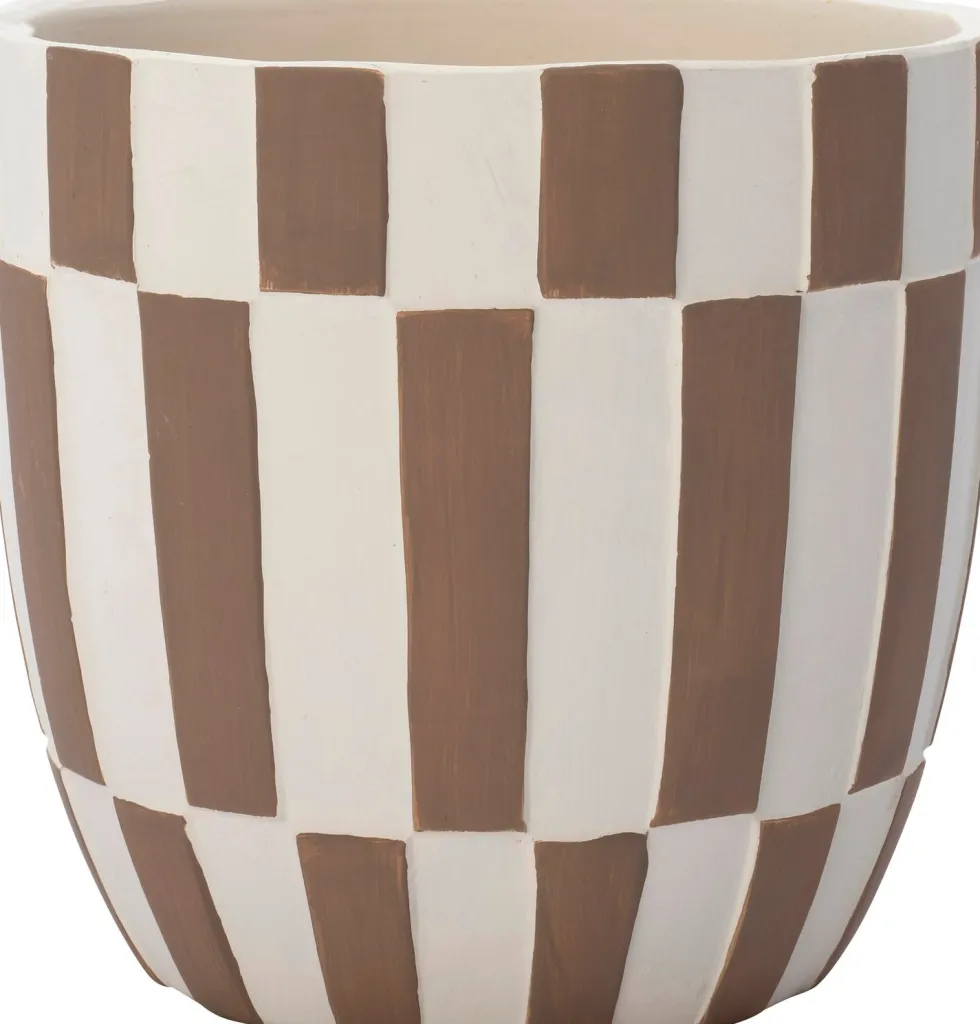 Intratuin bloempot Rif wit / beige D 13,5 H 12,5 cm