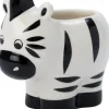 Intratuin bloempot Rover zebra zwart / wit 14 x 6 x 11 cm