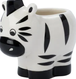 Intratuin bloempot Rover zebra zwart / wit 14 x 6 x 11 cm