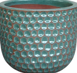 Intratuin bloempot Ruby turqouise D 27 H 25 cm