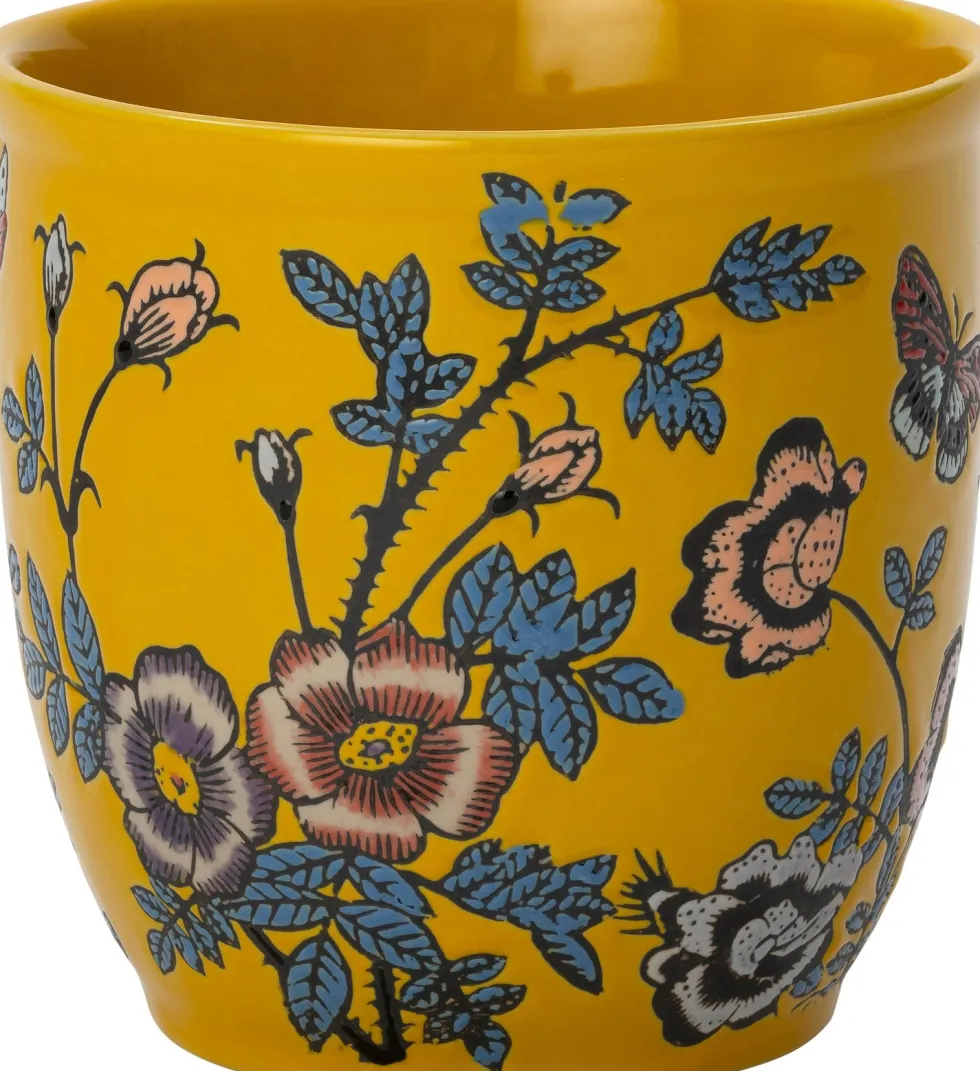 Intratuin bloempot Shaya geel D 13,5 H 13,5 cm