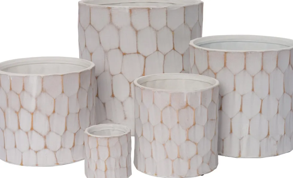 Intratuin bloempot Shiro wit D 13,5 H 13,5 cm