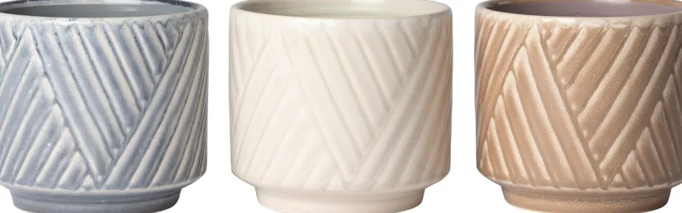 Intratuin bloempot Silv beige D 13,5 H 12 cm