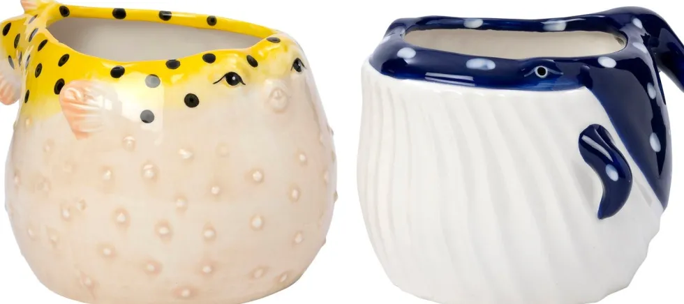 Intratuin bloempot Tim walvis blauw 16,6 x 15,6 x 11 cm