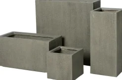 Intratuin bloempot Tino grijs 25 x 25 x 25 cm