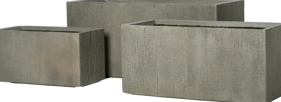 Intratuin bloempot Tino grijs 59 x 28,5 x 31 cm