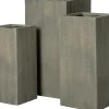 Intratuin bloempot Tino grijs 32,5 x 32,5 x 70 cm