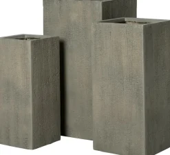Intratuin bloempot Tino grijs 32,5 x 32,5 x 70 cm