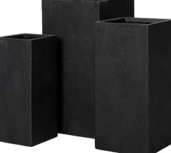 Intratuin bloempot Tino zwart 25 x 25 x 60 cm