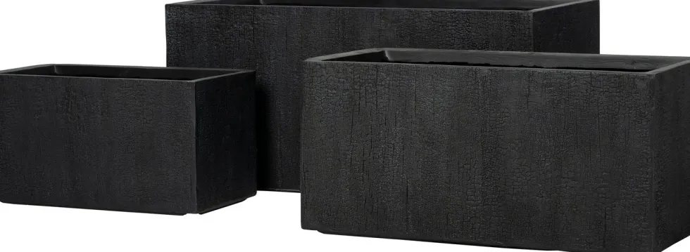 Intratuin bloempot Tino zwart 99 x 46 x 46 cm