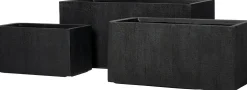 Intratuin bloempot Tino zwart 59 x 28,5 x 31 cm
