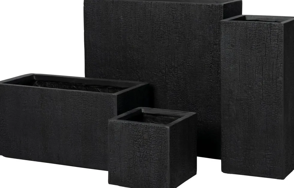 Intratuin bloempot Tino zwart 59 x 28,5 x 31 cm