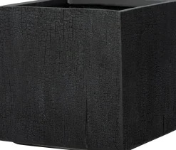 Intratuin bloempot Tino zwart 31,5 x 31,5 x 31,5 cm