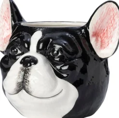 Intratuin bloempot Tom bulldog zwart 17,9 x 15,5 x 15 cm