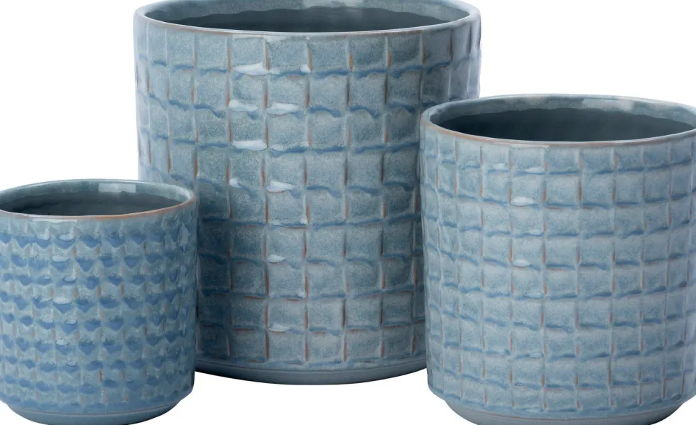 Intratuin bloempot Torre blauw D 19,5 H 19 cm