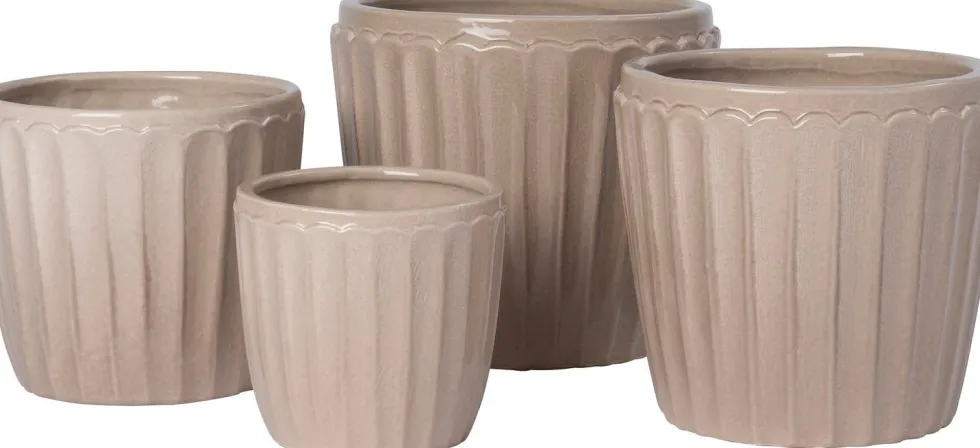 Intratuin bloempot Vajen beige D 17 H 15 cm