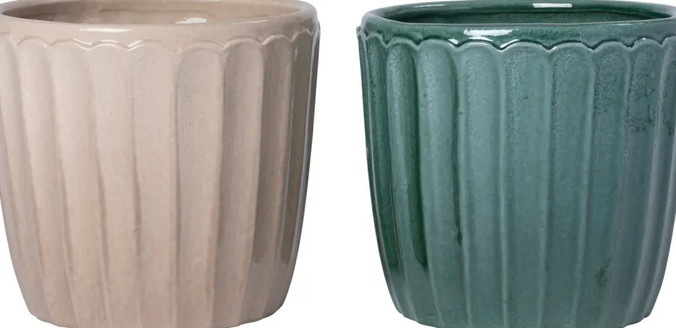 Intratuin bloempot Vajen beige D 17 H 15 cm
