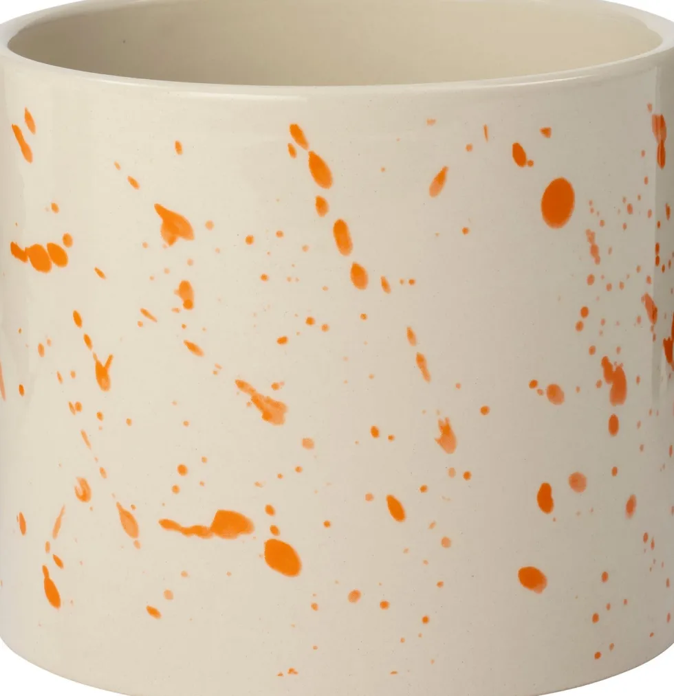 Intratuin bloempot Veau wit / oranje D 13 H 11 cm