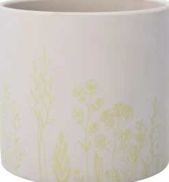 Intratuin bloempot Vera wit / groen D 13,5 H 12,5 cm