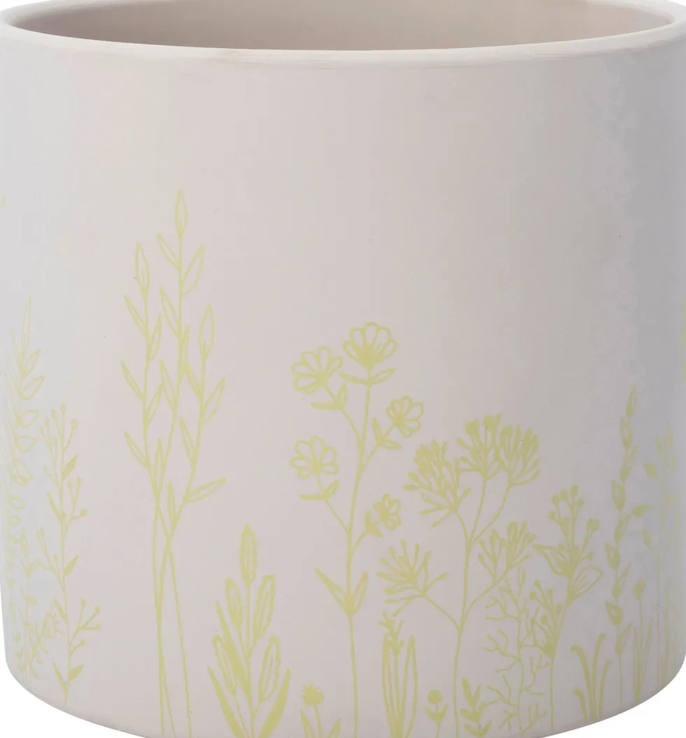 Intratuin bloempot Vera wit / groen D 13,5 H 12,5 cm