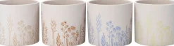 Intratuin bloempot Vera wit / rood D 13,5 H 12,5 cm