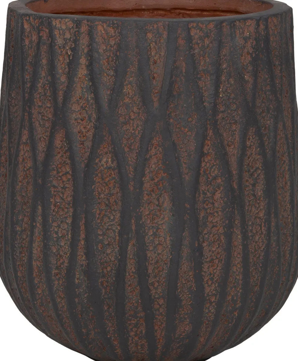 Intratuin bloempot Vesuvius rood / zwart D 38 H 42 cm