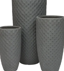 Intratuin bloempot Wicker antraciet D 41 H 75 cm