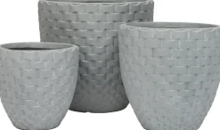Intratuin bloempot Wicker grijs D 35 H 34 cm