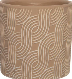 Intratuin bloempot Yaro beige D 13,5 H 12,5 cm