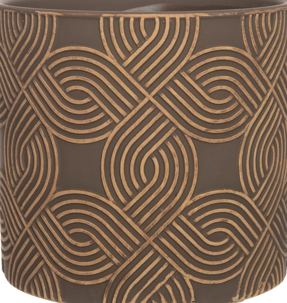 Intratuin bloempot Yaro bruin D 13,5 H 12,5 cm