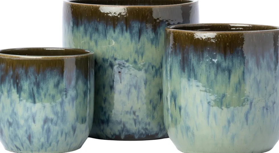 Intratuin bloempot Zuni blauw D 21 H 19 cm