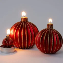 Intratuin bolkaars kerstbal rood / goud 17 uur D 7,5 H 9 cm