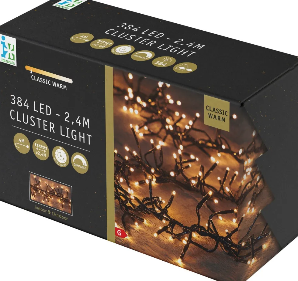 Intratuin clusterverlichting met 384 LED lampjes classic warm 2,4 m
