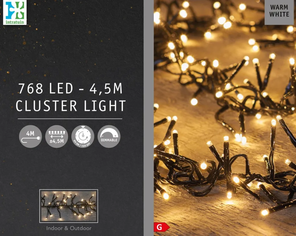 Intratuin clusterverlichting met 768 LED lampjes warm white 4,5 m