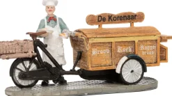 Intratuin De Brink kerstdorpminiatuur bakkersfiets 13 x 4,2 x 7,5 cm