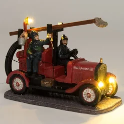 Intratuin De Brink kerstdorpminiatuur brandweerauto 15 x 8 x 10 cm