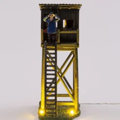 Intratuin De Brink kerstdorpminiatuur uitkijktoren 8 x 10,2 x 21 cm