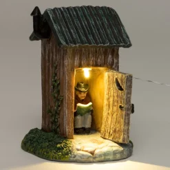 Intratuin De Brink kerstdorpminiatuur buitentoilet 8,5 x 8,5 x 11 cm