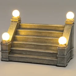 Intratuin De Brink kerstdorpminiatuur brede trap 10,5 x 5,4 x 7,4 cm